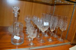 Cut Lead Crystal Wine Glasses and Decanter etc.