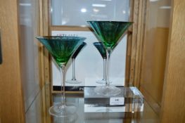 Pair of Artland Peacock Design Cocktail Glasses