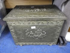 Vintage Brass Coal Box