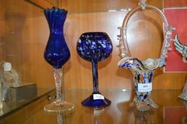 Murano Glass Basket Vase etc.
