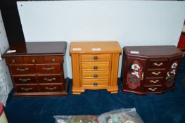 Three Jewellery Cabinets