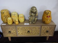 Decorative Chest plus Duck Matryoshka Dolls, etc.