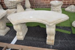 Semicircular Garden Bench with Classical Supports