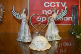 Two Musical Angels and a Heart Ornament