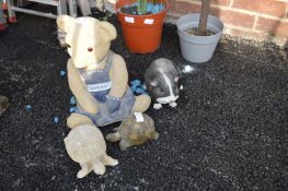 Garden Teddy Bear Ornament plus Tortoises and a Gu