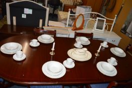 Gilt Edged White Dinner Service by Harmony etc.