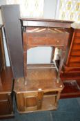 Distressed Mahogany Cutlery Canteen, Oak Tv Stand,