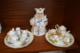 Two Miniature Tea Sets and a King of Hearts Tankar