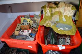 Two Tubs of 00 Gauge Building Parts, Spares, plus