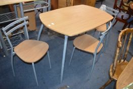 Metal Framed Dining Table with Three Chairs