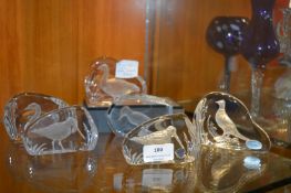 Six Wedgwood Crystal Paperweights