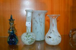Three Medina Glass Vases and a Paperweight