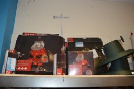 *LED Pop Up Tinsel Santa, Star Lights, Inflatable