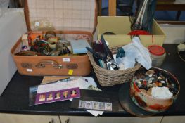 Case of Collectibles, Sewing Items, and Royal Firs