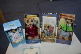 Four Meerkat Soft Toys