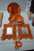 Orange Decorative Photo Frames etc.