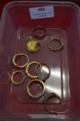 Gilt Ring Including Some Silver