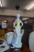 Lady with Greyhound Table Lamp Base
