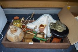 Large Wooden Crated Containing Vintage Items; Stoo