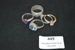 Five Sterling Silver Rings