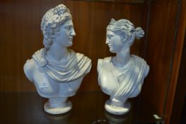 Pair of Romanesque Busts