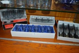 Four Boxed Sets of Lead Crystal Glasses by Crystal