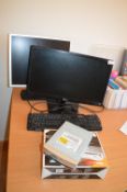 Two Monitors, Dell Keyboard, and DVD ROM CD Rewriter