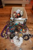 Box Containing Assorted Costume Jewellery
