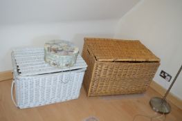 Two Large Wicker Boxes and a Hat Box