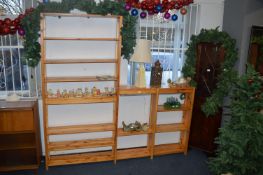 Pine Shelf Unit and Two Half Shelves by Shelf Stor