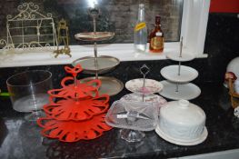 Five Assorted Cake Stands and a Storage Jar etc.