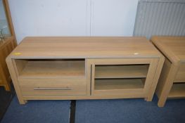 Modern Wood Effect TV Unit with Glazed Door