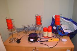 Quantity of Candle Holders, Candles, and an Oil Burner