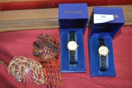 Two Sekonda Ladies Wristwatches plus Costume Jewel
