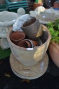 Large Terracotta Planter, Three Circular Paving Sl