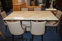 Marble Effect Dining Table on Single Support (slig