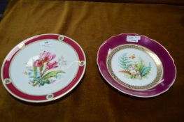 Two Haviland Limoges Hand Painted Comports