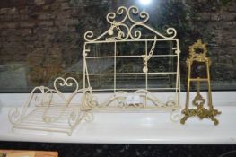 Three Decorative Cookbook Stands and Napkin Stand