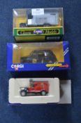 Corgi Diecast London Taxi, Asda Truck, and a Model