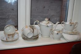 Decorative Gilt and White 16pc Tea Set