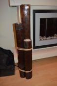Large Wooden Triple Candle Holder 3ft Tall