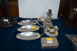 Metal Lamp Bases, Moneybox, Serving Dish, etc.