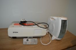 Epson Projector and a Electric Heater