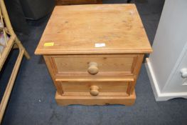 Pine Two Drawer Bedside Cabinet