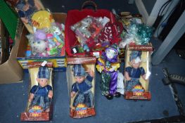 Three Boxes of Children's Toys, Dolls, Clowns, etc