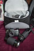 Praktica BMS 25mm plus Lenses and Carry Bag etc.