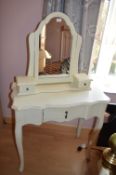 White Painted Dressings Table with Mirror