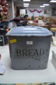 Vintage Grey Enamel Bread Bin