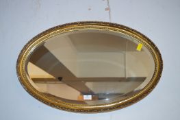 Gilt Framed Beveled Edge Oval Mirror