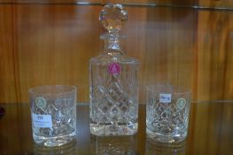 Royal Albert Lead Crystal Decanter and Two Tumbler